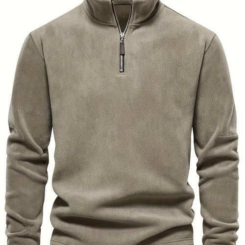 Helvano | Herren Strickpullover mit Stehkragen und Half-Zip