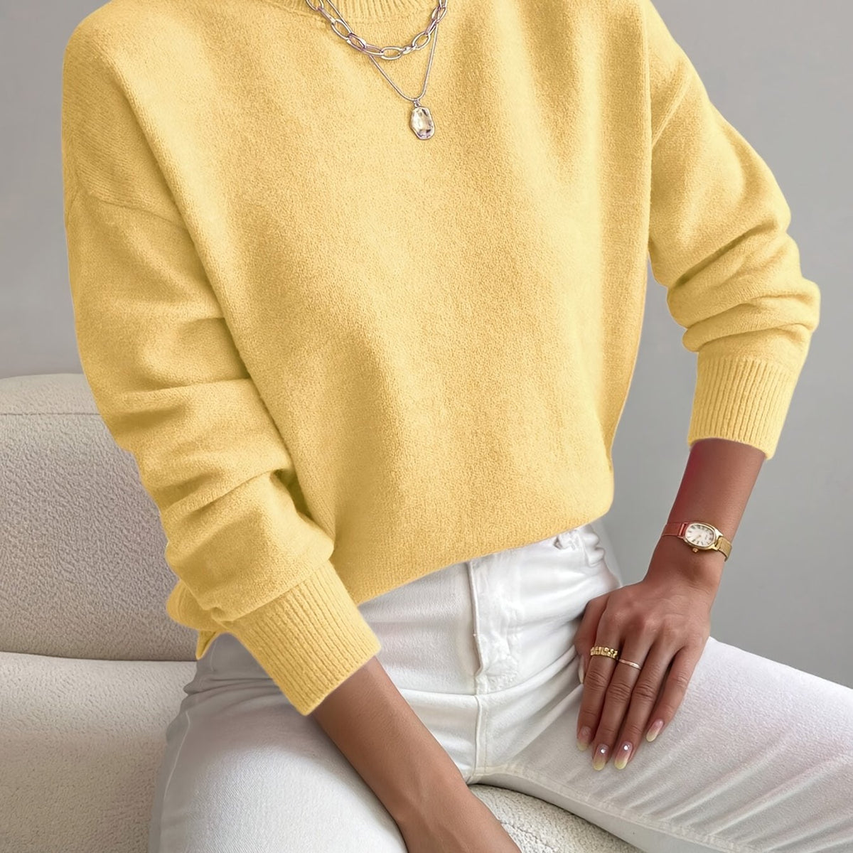 Helvano | Strickpullover mit Stehkragen für Damen