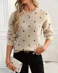 Helvano | Damen Strickpullover mit Punkten und Rundhals