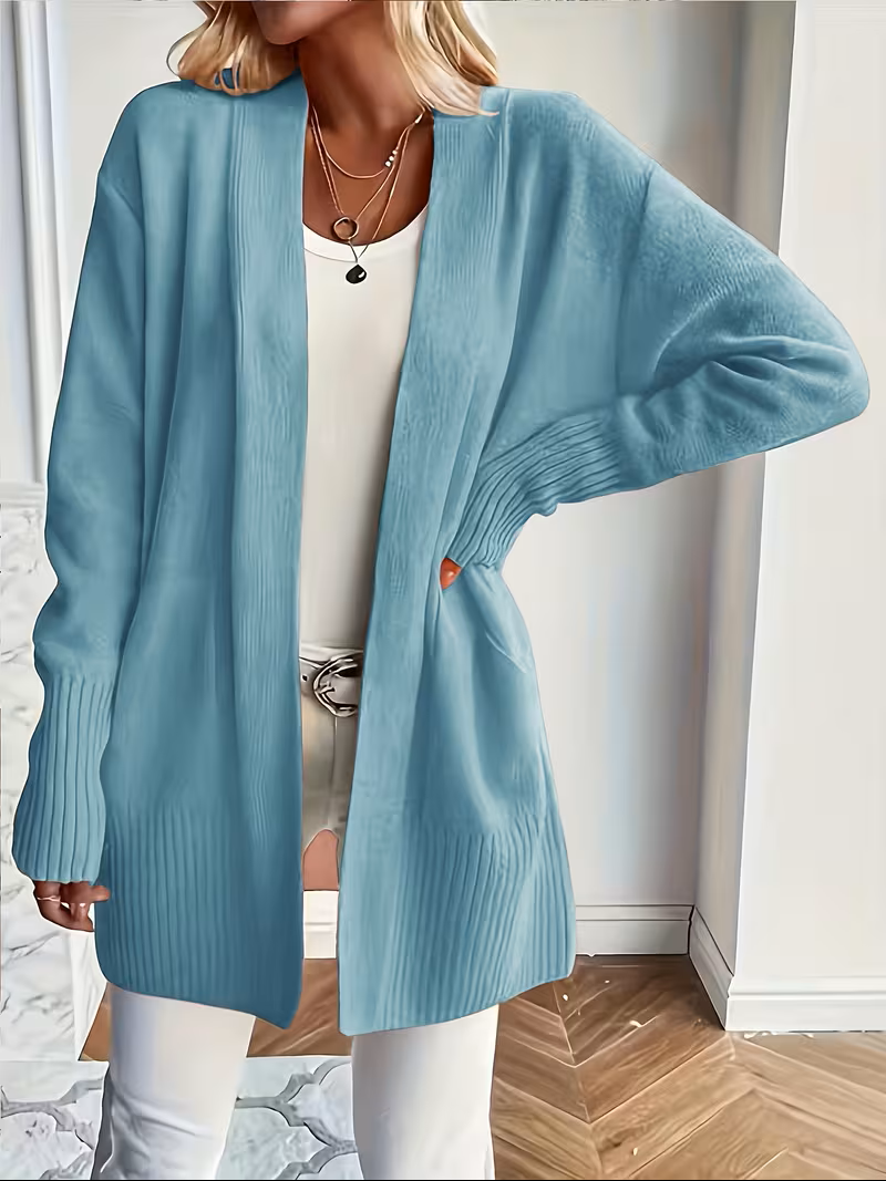 Helvano | Lockere offene Strickjacke für Damen