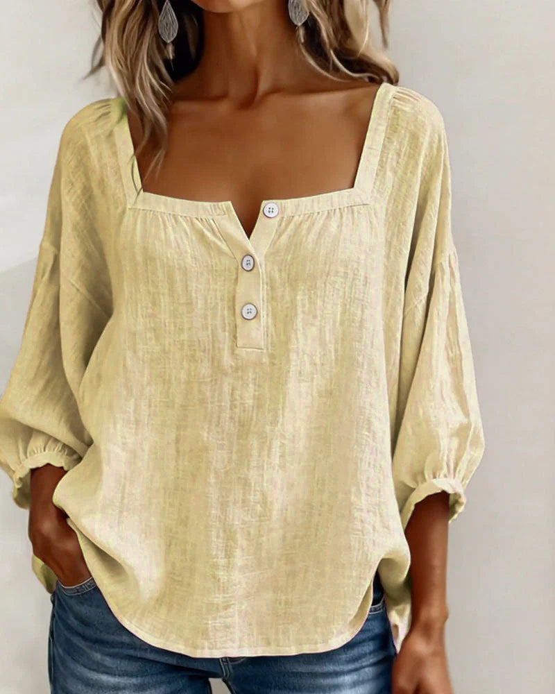Helvano | Bluse mit eckigem Kragen für Damen