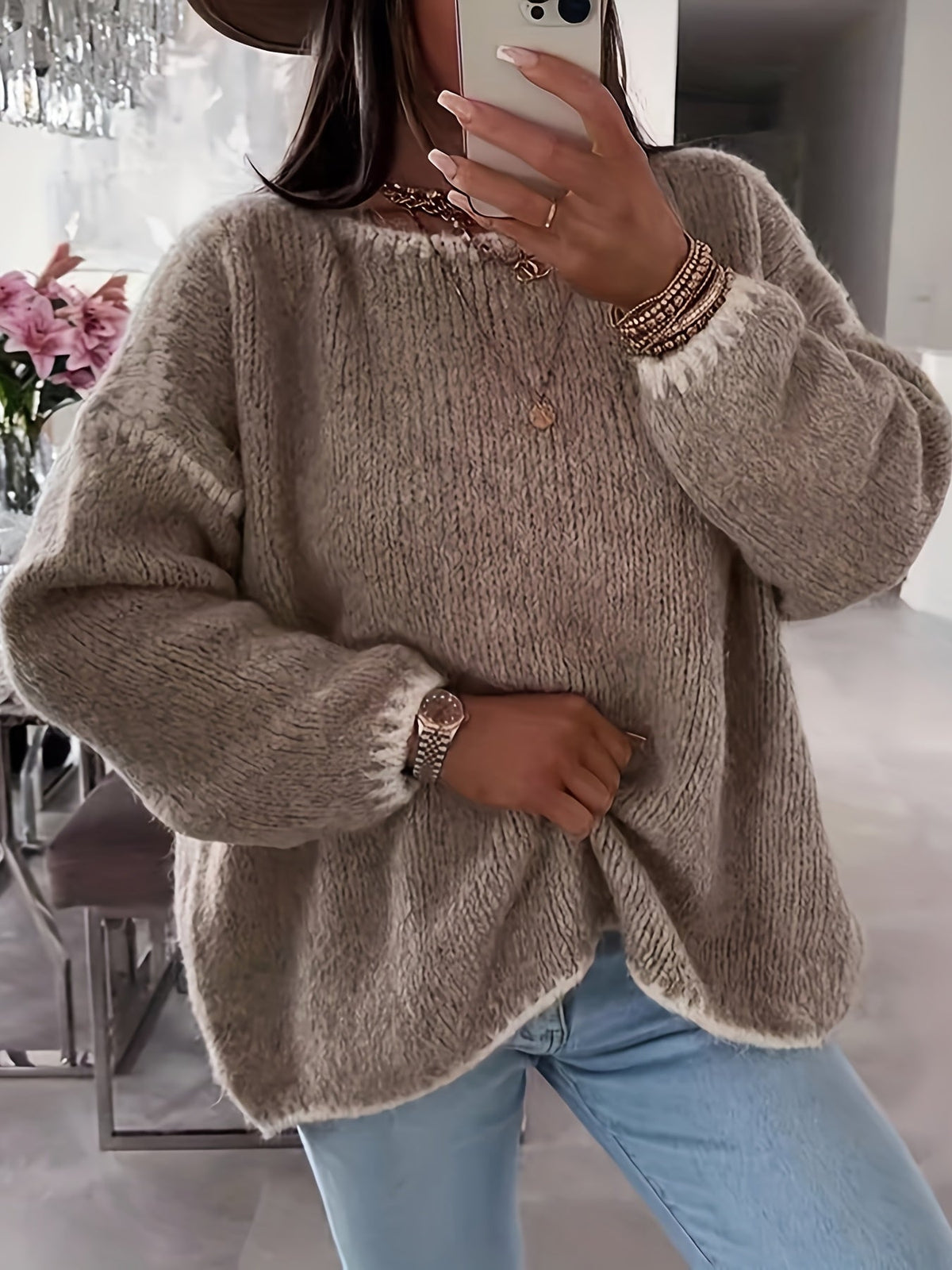 Helvano | Damen Strickpullover mit U-Boot-Ausschnitt