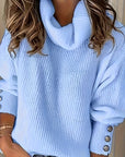 Helvano | Damen Strickpullover mit Wasserfallkragen