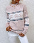 Helvano | Damen Strickpullover mit Stehkragen und Schneeflocken