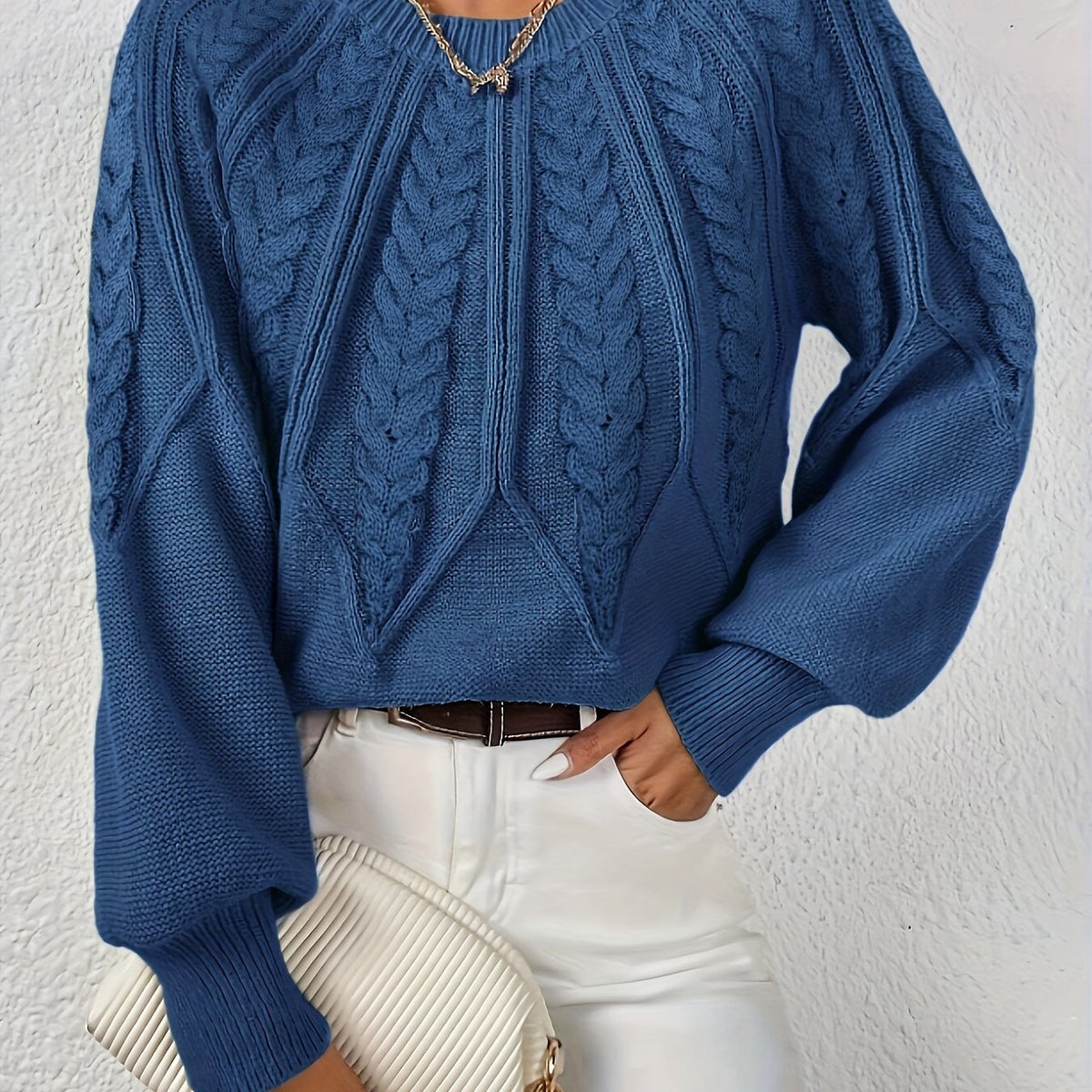Helvano | Zopfstrick-Pullover mit Rundhals