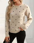 Helvano | Damen Strickpullover mit Punkten und Rundhals
