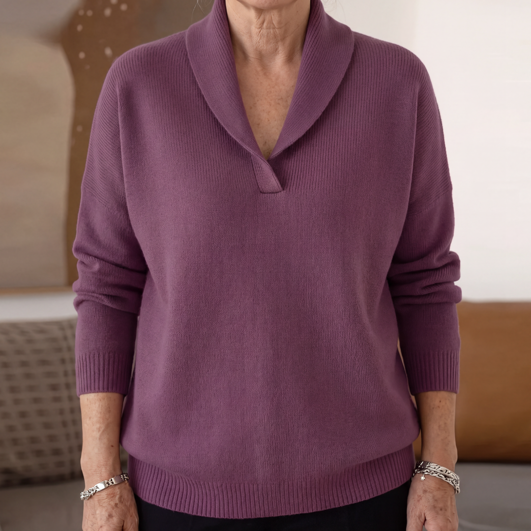 Helvano | Oversized Pullover mit V-Ausschnitt für Damen