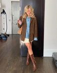Helvano | Oversized Damen-Trenchcoat in Wildleder-Optik