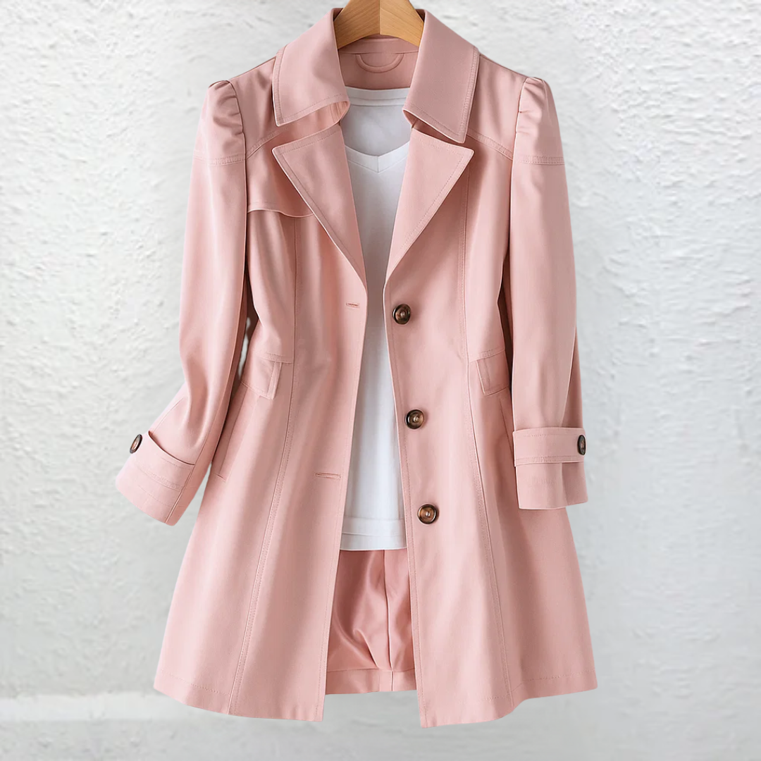Helvano | Damen Trenchcoat mit Reverskragen im Vintage-Stil