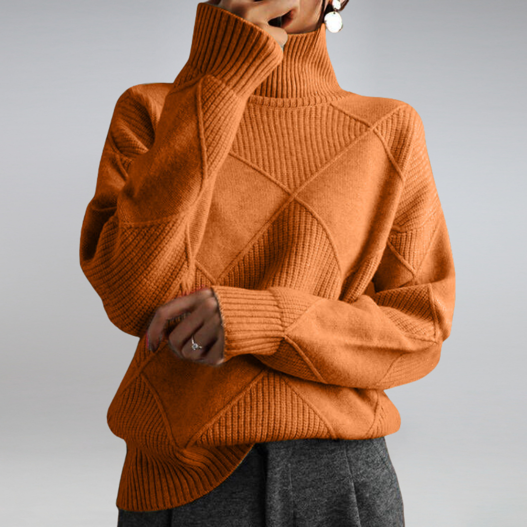 Helvano | Damen Rollkragenpullover mit geometrischem Muster