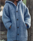 Helvano | Strickjacke mit Kapuze und Knöpfen für Damen