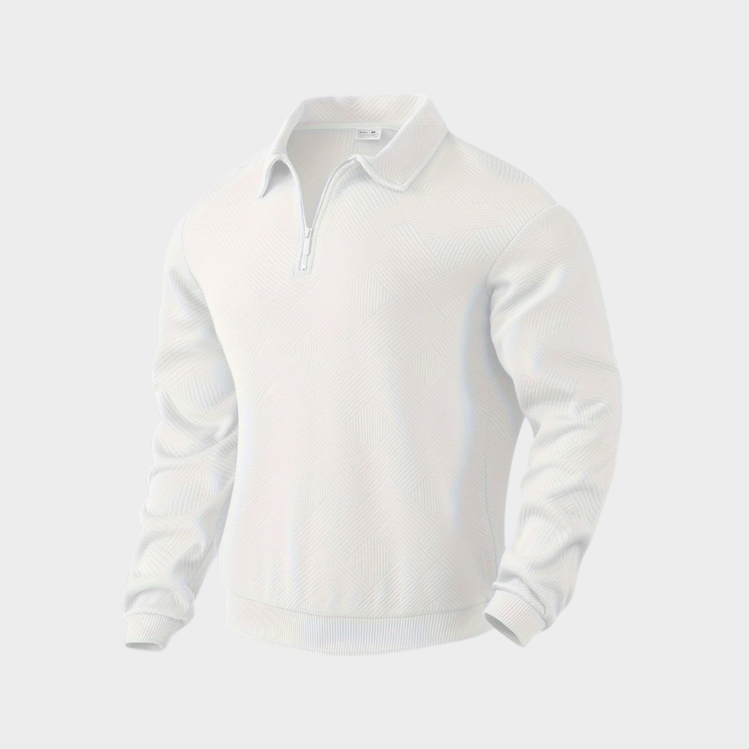 Helvano | Strukturierter Half-Zip Pullover für Herren