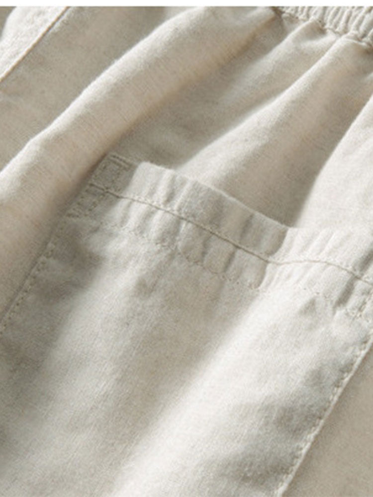 Helvano | Herren-Set Häkelhemd &amp; Leinenhose