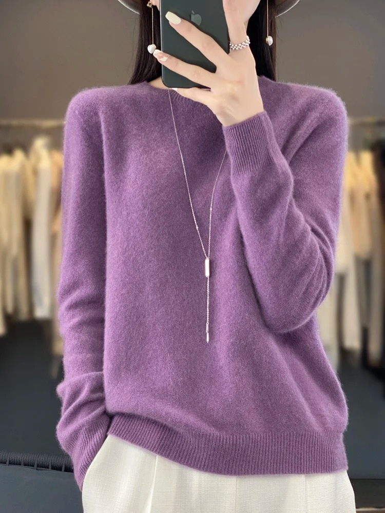 Helvano | Damen Strickpullover mit Rundhalsausschnitt