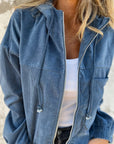 Helvano | Cordjacke mit Kapuze und Kordelzug für Damen