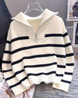 Helvano | Gestreifter Troyer-Pullover für Damen