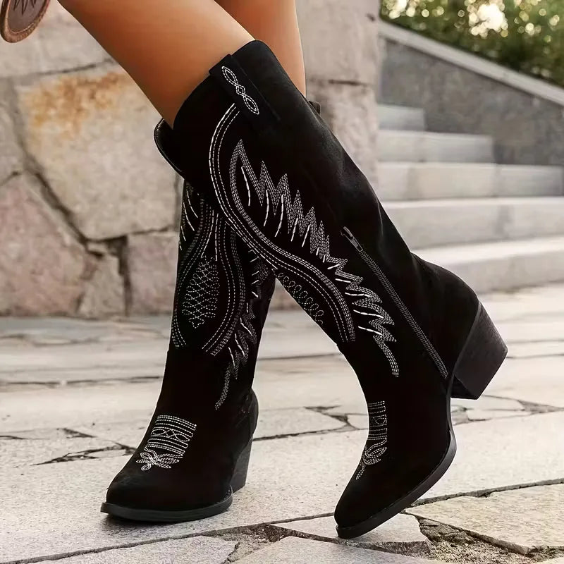 Helvano | Cowboystiefel mit Stickerei für Damen
