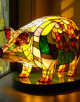Helvano | Buntglas-Tischlampe im Tierdesign