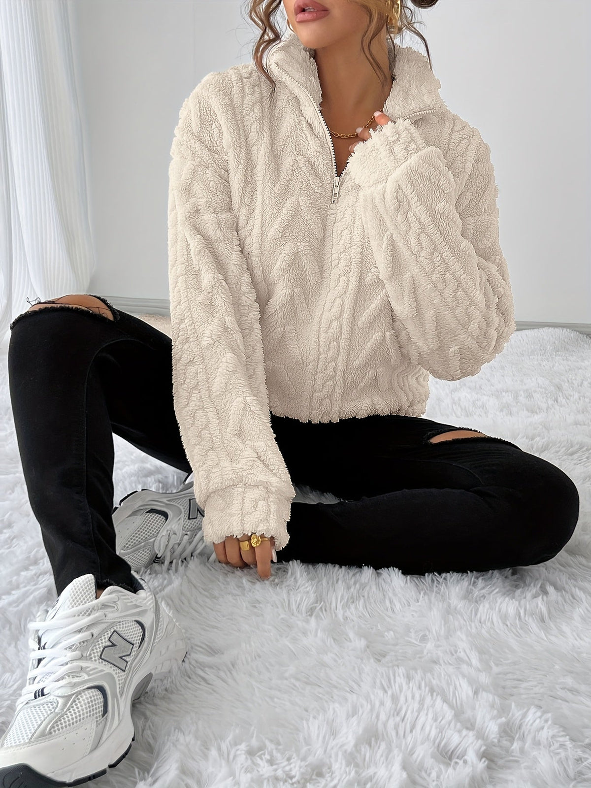 Helvano | Strukturierter Strickpullover für Damen