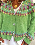 Helvano | Damen Strickjacke mit Norweger-Muster