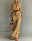 Helvano | Maxikleid mit Gürtel für Damen