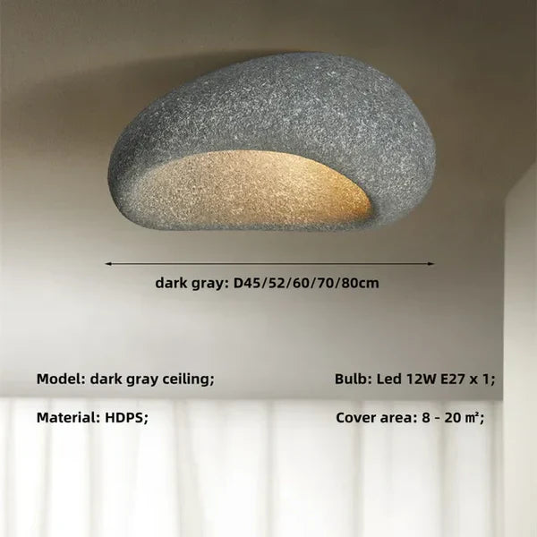 Helvano | Wabi-Sabi Deckenleuchte in Steinoptik