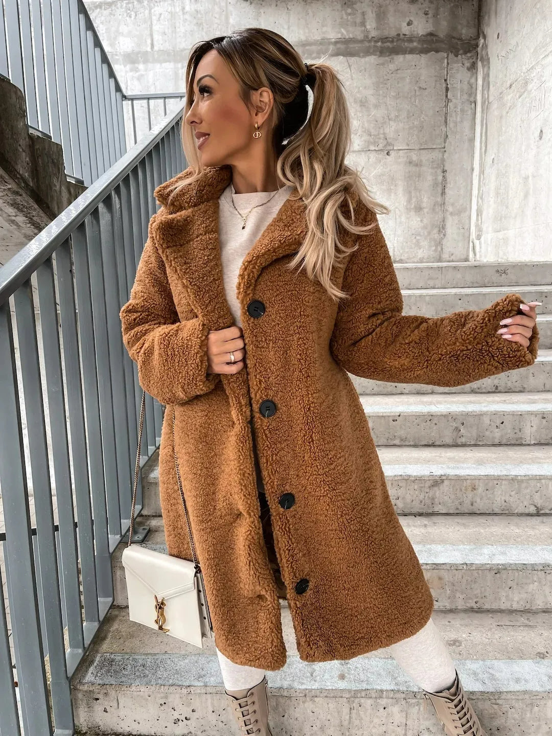 Helvano | Plüsch-Trenchcoat für Damen