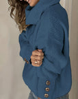 Helvano | Damen Strickpullover mit Wasserfallkragen