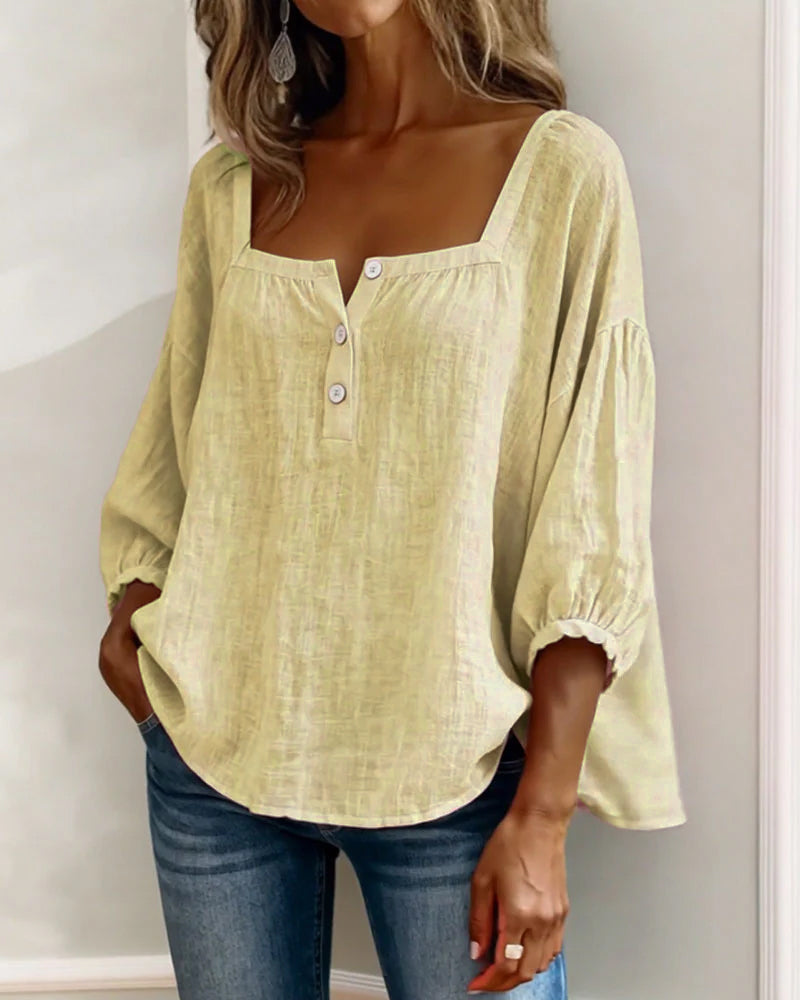 Helvano | Bluse mit eckigem Kragen für Damen