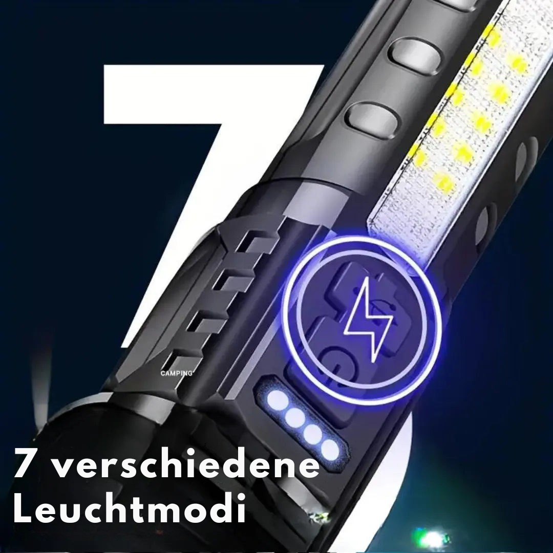 Helvano | Militär-Taschenlampe LED USB-Aufladbar