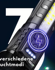 Helvano | Militär-Taschenlampe LED USB-Aufladbar
