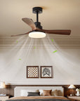 Helvano | Moderner Deckenventilator mit LED-Licht in Walnuss