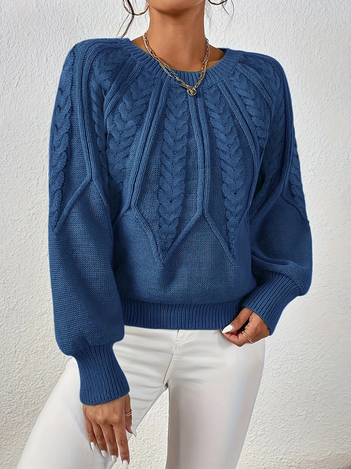 Helvano | Lockerer Zopfstrickpullover für Damen