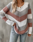 Helvano | Damen Strickpullover mit Colorblock-Zickzackmuster