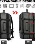 Helvano | Erweiterbarer Reiserucksack mit Laptopfach