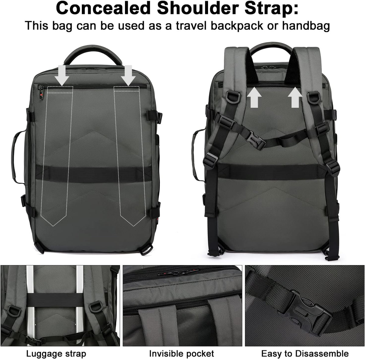 Helvano | Erweiterbarer Reiserucksack mit Laptopfach