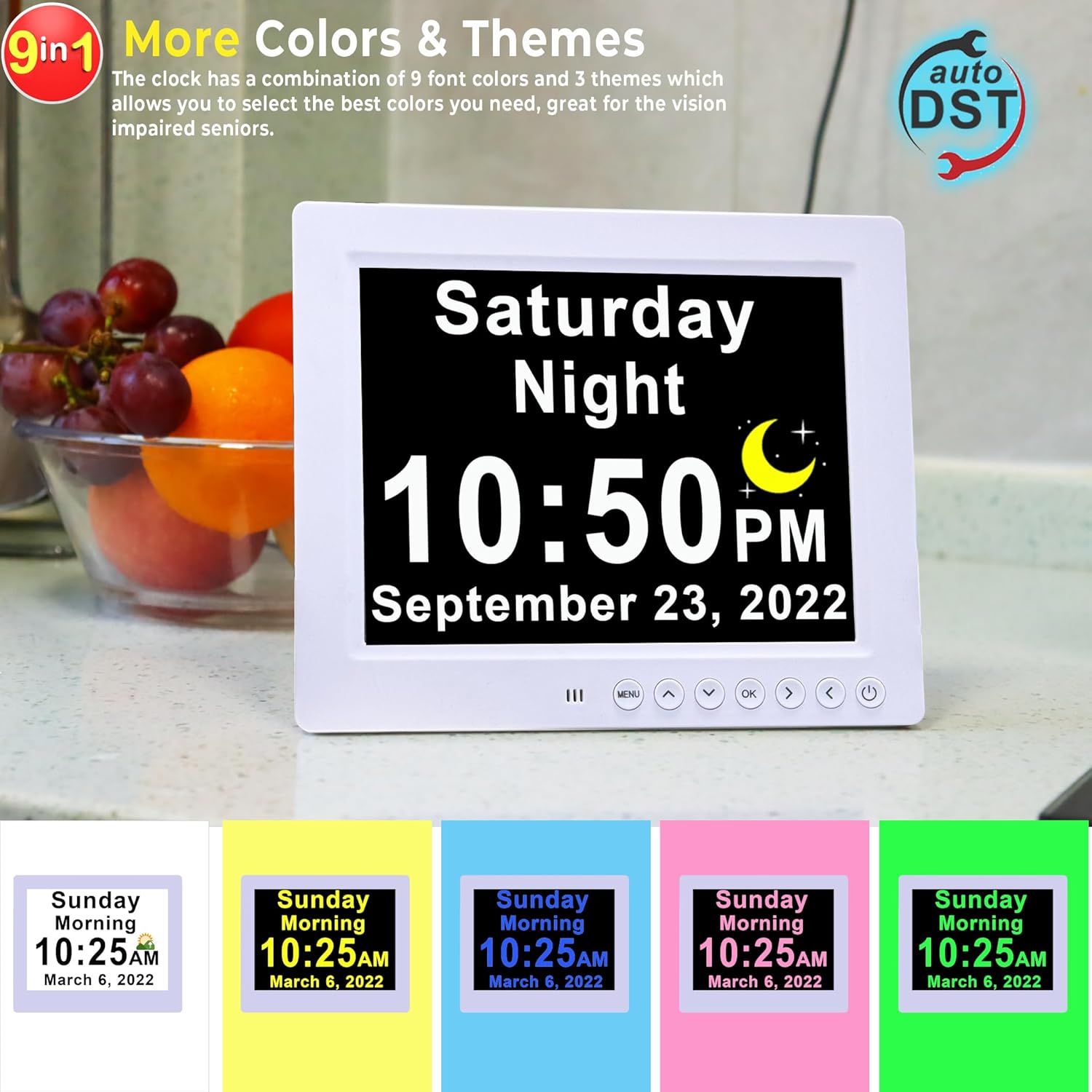 Helvano | Digitaler Kalender mit Tagesuhr und Erinnerungen