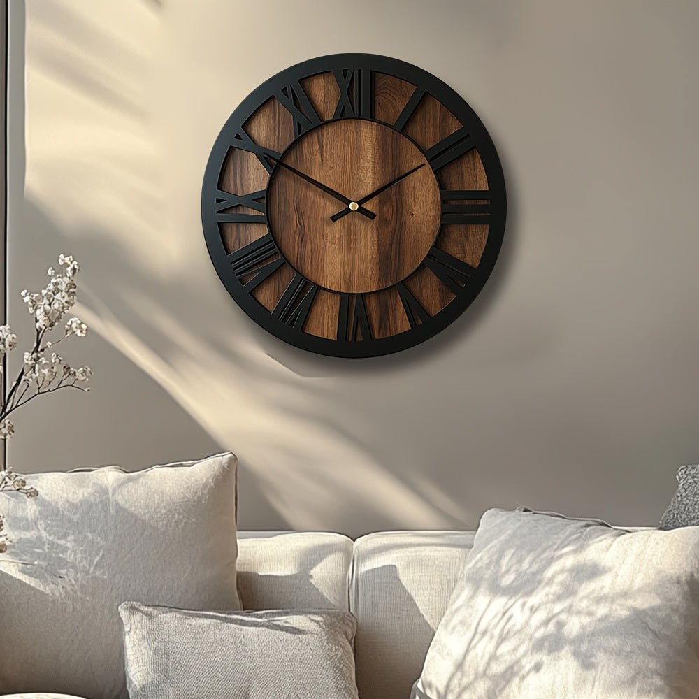 Helvano | Wanduhr aus Holz mit römischen Ziffern