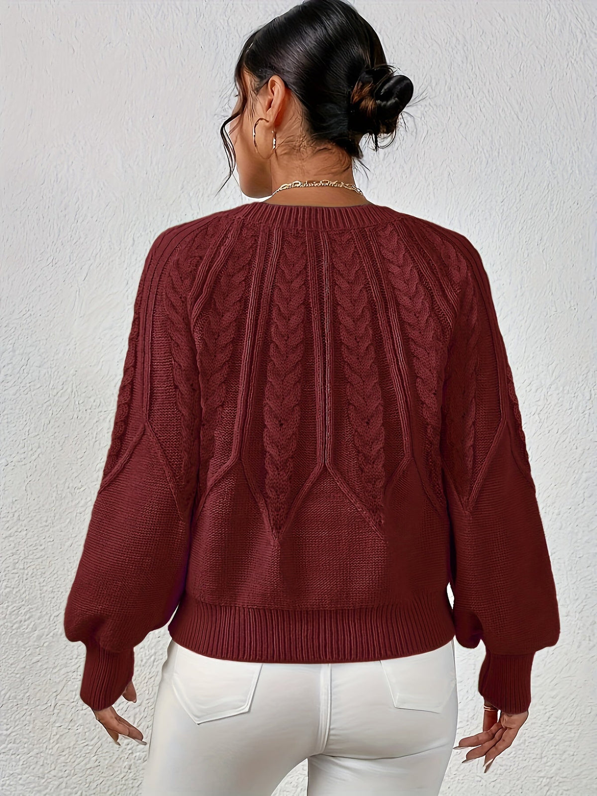 Helvano | Lockerer Zopfstrickpullover für Damen