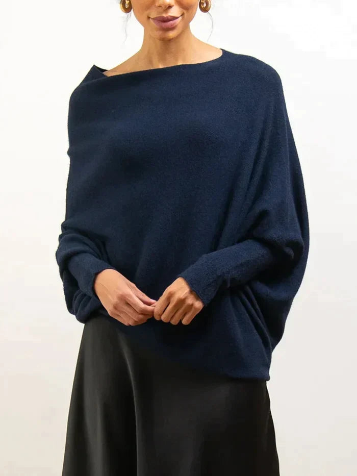 Helvano | Asymmetrisch drapierter Pullover für Damen