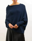 Helvano | Asymmetrisch drapierter Pullover für Damen