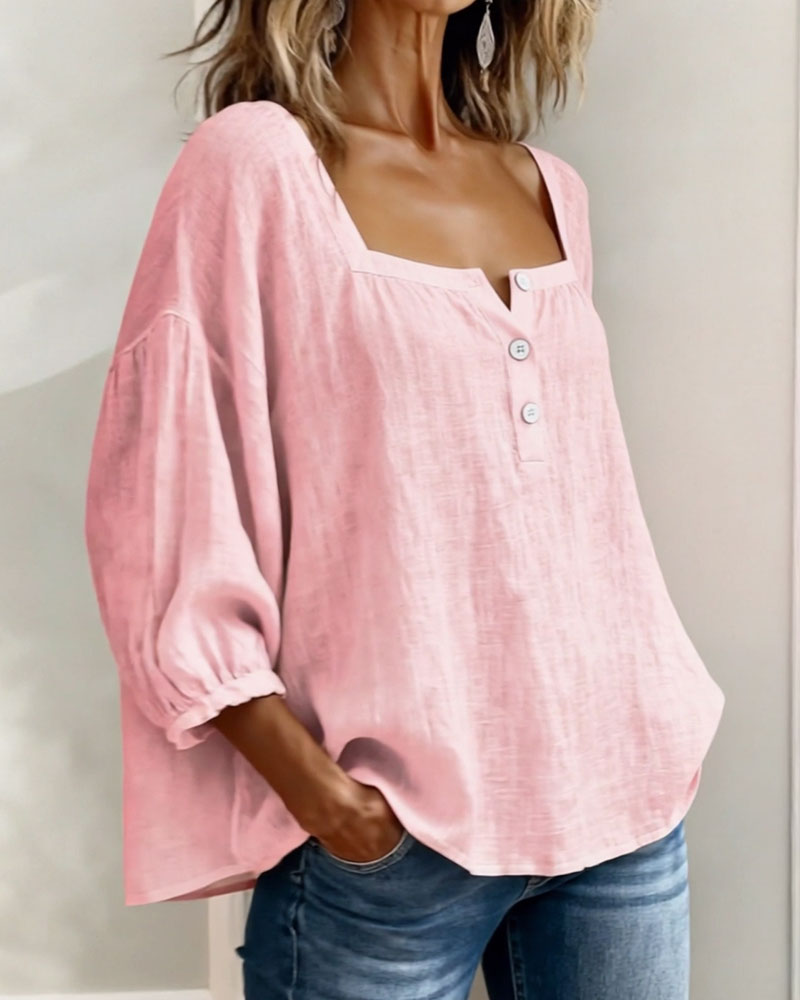 Helvano | Bluse mit eckigem Kragen für Damen