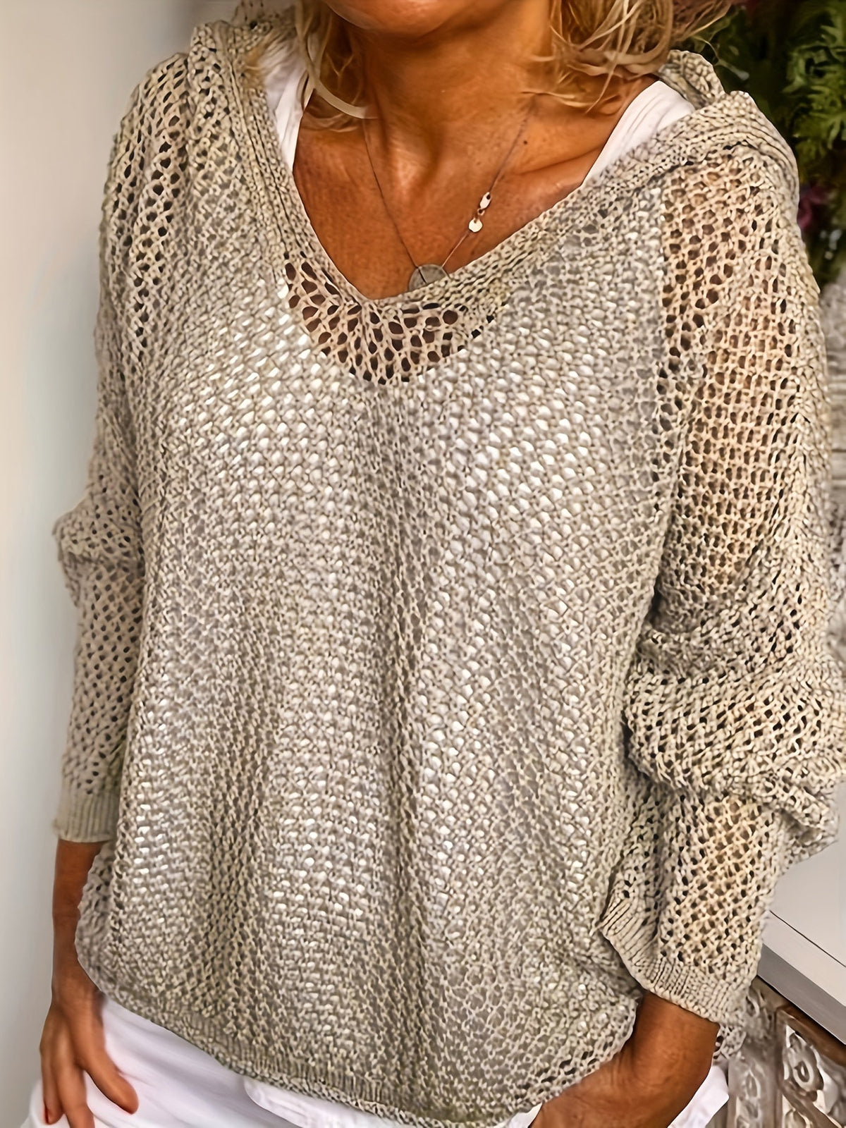 Helvano | Lockerer Strickpullover mit Kapuze