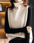 Helvano | Ärmellose Rollkragen-Strickweste für Damen