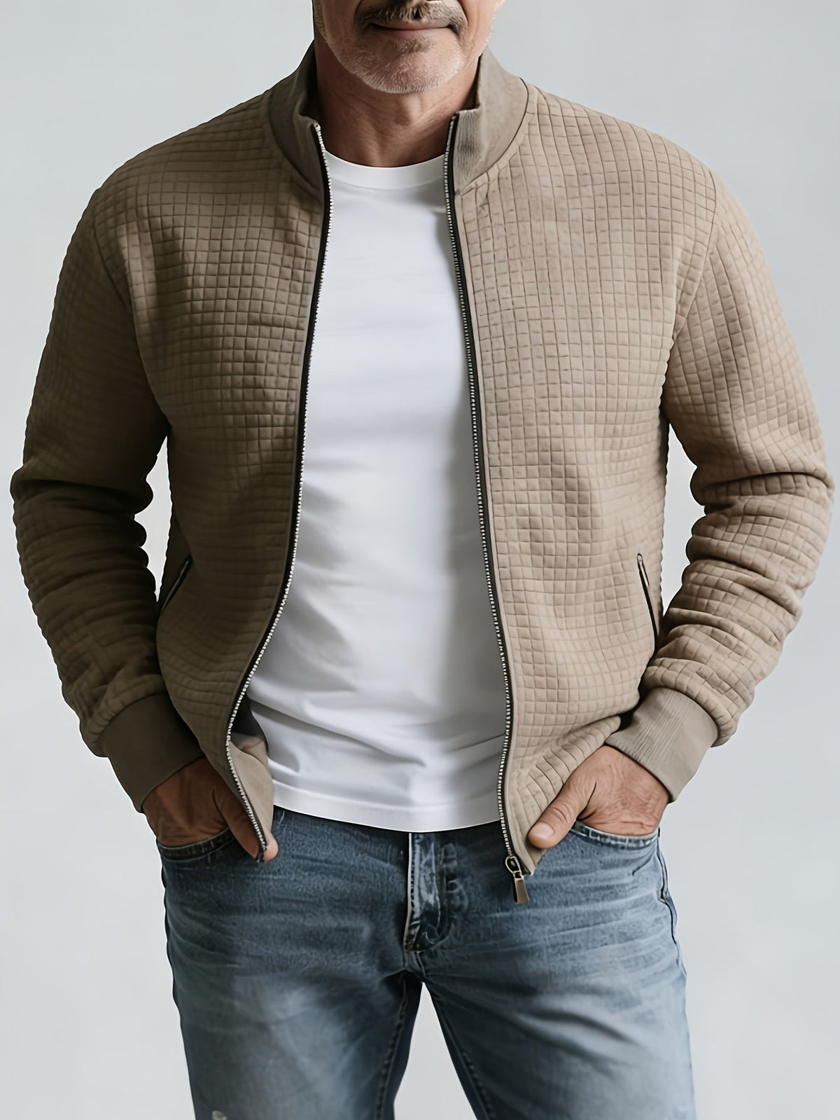 Helvano | Strukturierte Herrenjacke mit Stehkragen