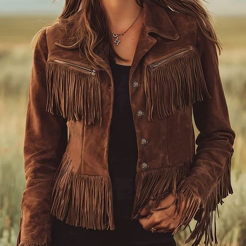 Helvano | Western-Jacke mit Fransen für Damen