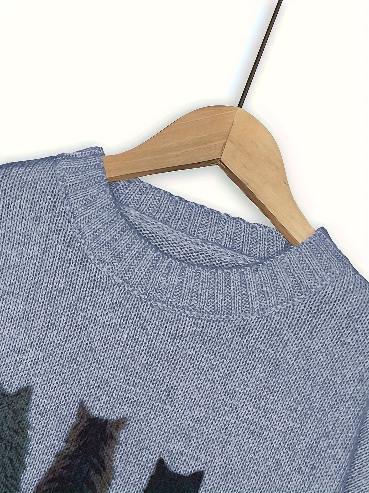 Helvano | Damen Strickpullover mit Katzenmotiv