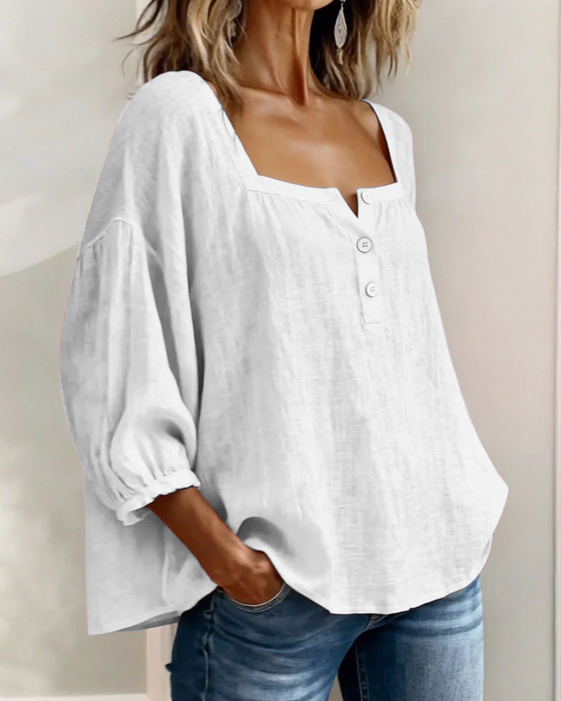 Helvano | Bluse mit eckigem Kragen für Damen