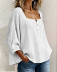 Helvano | Bluse mit eckigem Kragen für Damen
