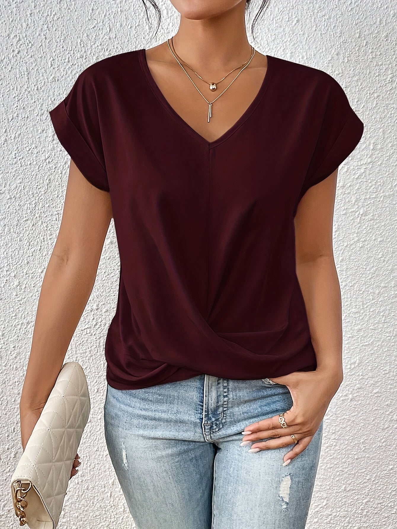 Helvano | Damen T-Shirt mit V-Ausschnitt